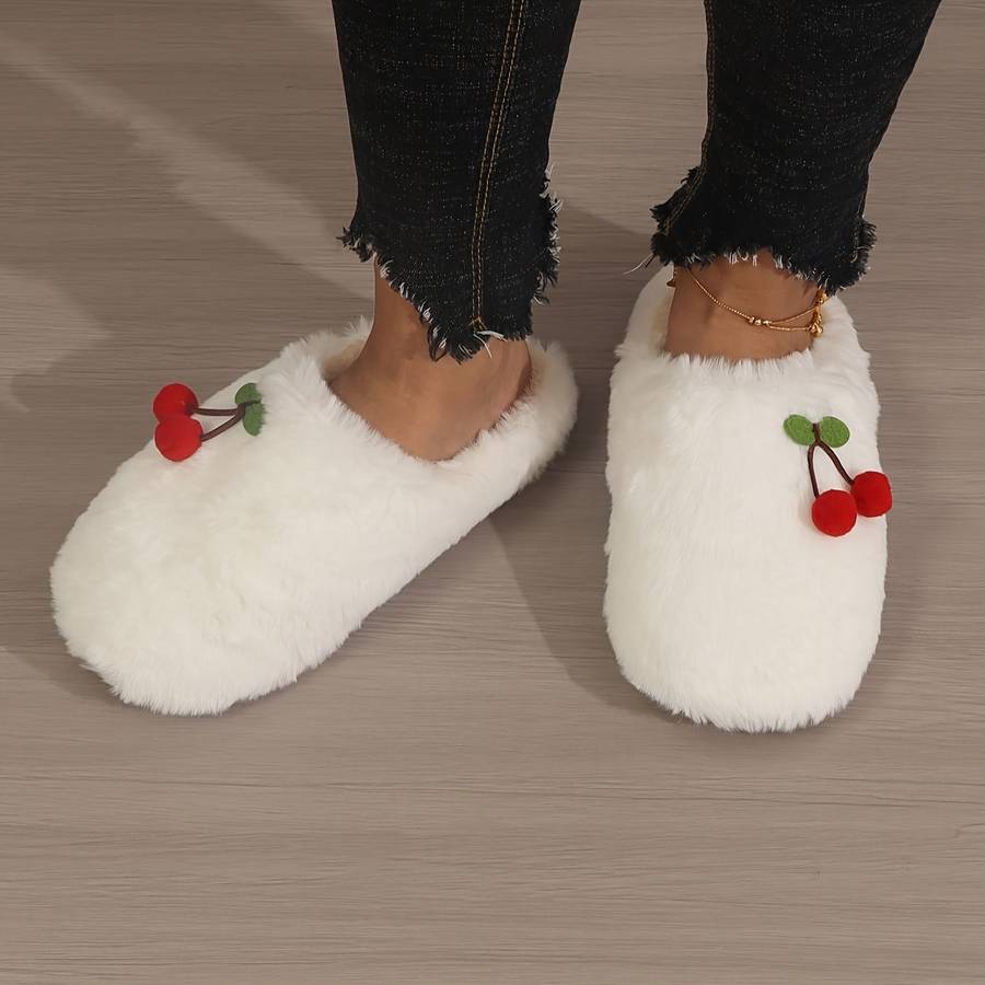 Cotton Slippers Color Soft Bottom Cotton  Blackcherry Sizeuk 4.5-5