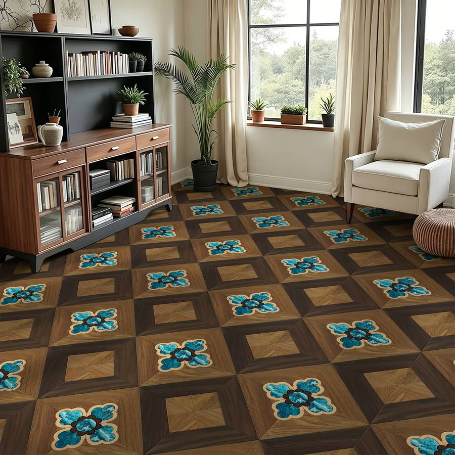 Self Adhesive Floor Stickers 40Cm*120Cm Wood Grain