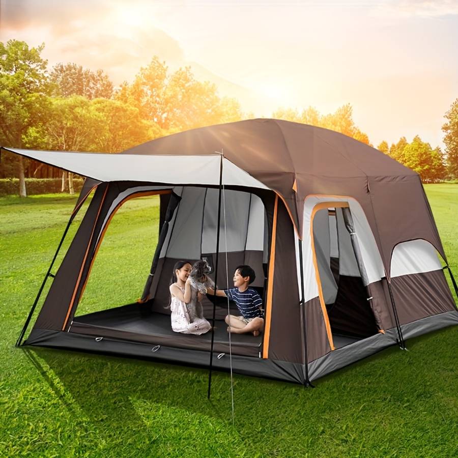 Camping Tent Heavy Duty Spacious Tent People Easy Setup Frame Outdoor Tent H 1 4