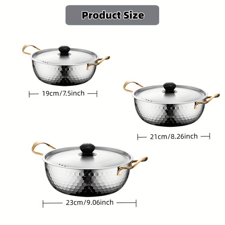 3Pcs Industrial Set Individual Korean Stainless Steel Ramen Daily Use