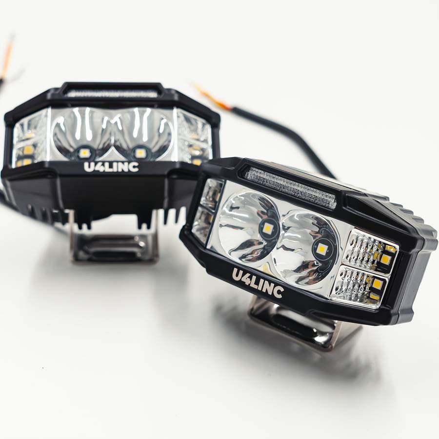 Car Lights Model 2Pcs With Amber Angel Eyes
