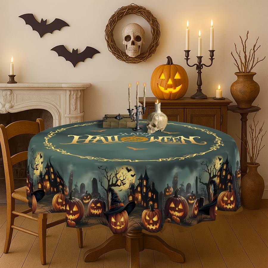 Halloween tablecloth decoration size 150 x 150cm Round