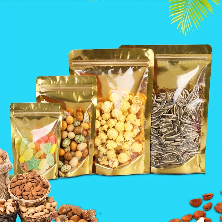 Food Storage Bags Color Golden Size10X18Cm 20Pcs