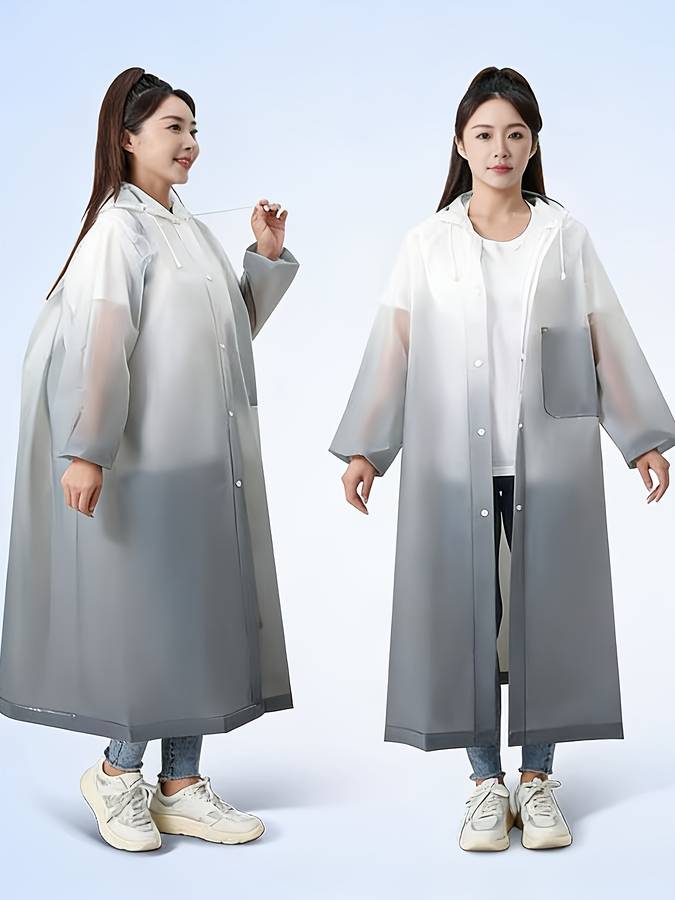 Raincoat Gradient Gray Size Asian L