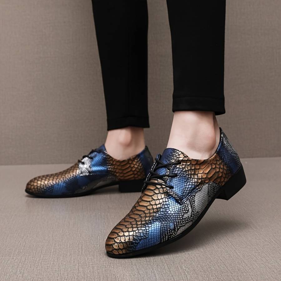 Mens Leather Shoes Color Blue Brown Sizeuk 10.5