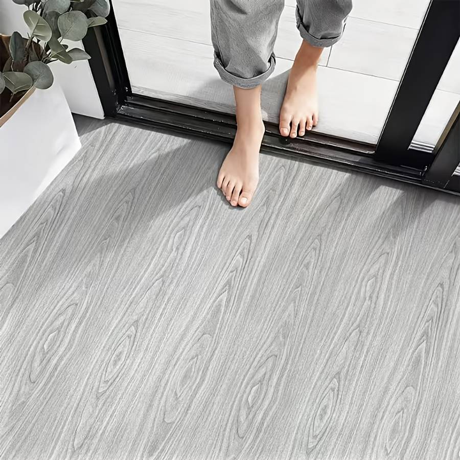 Self Adhesive Floor Stickers Gray White Walnut 39.98Cm*3.0Meter *3Rolls