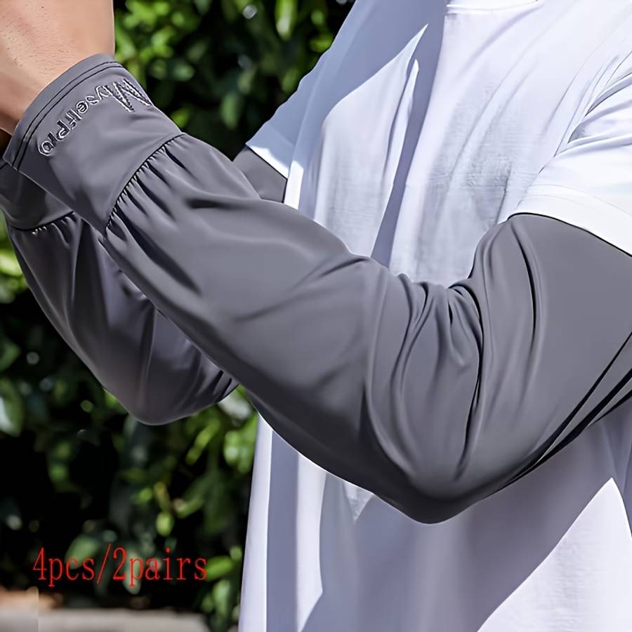 Sunscreen Sleeves Color 4Pcs Light Gray