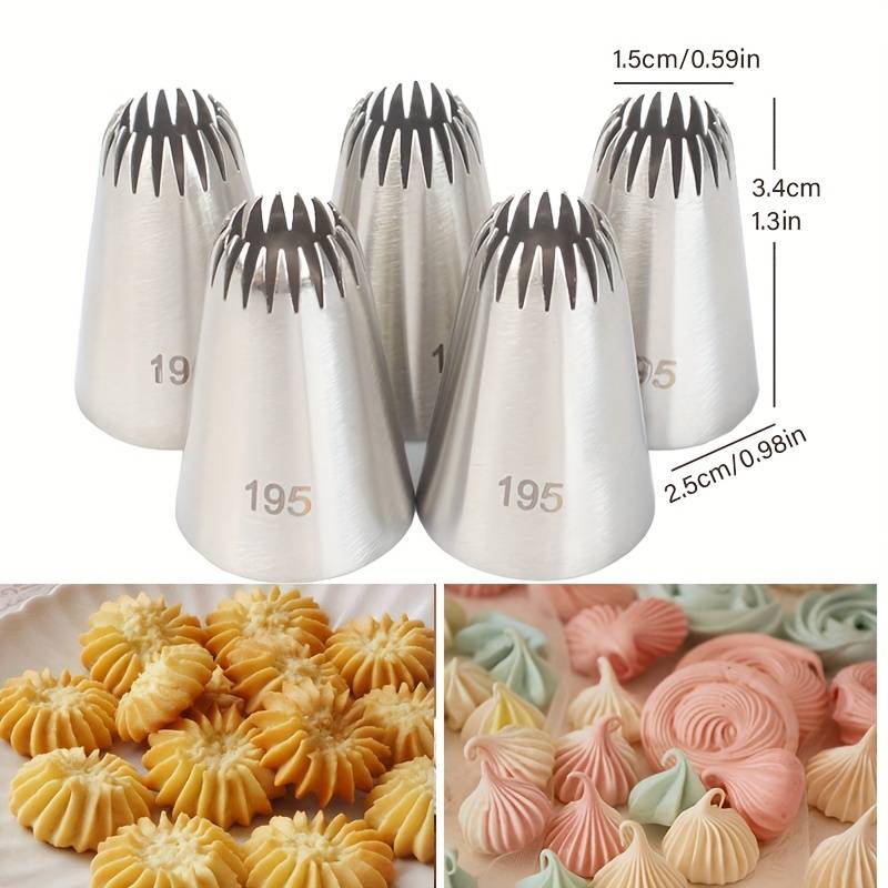 Professional Cake Decorating Head Model E15 5 Pieces