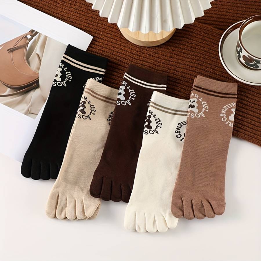 Women S Socks Color Circle Bear Mixed Color 5 Pairs Pack Size Onesize