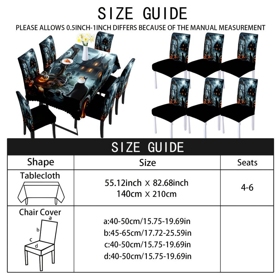 Halloween tablecloth decoration Quantity 6pcs Chair Cover