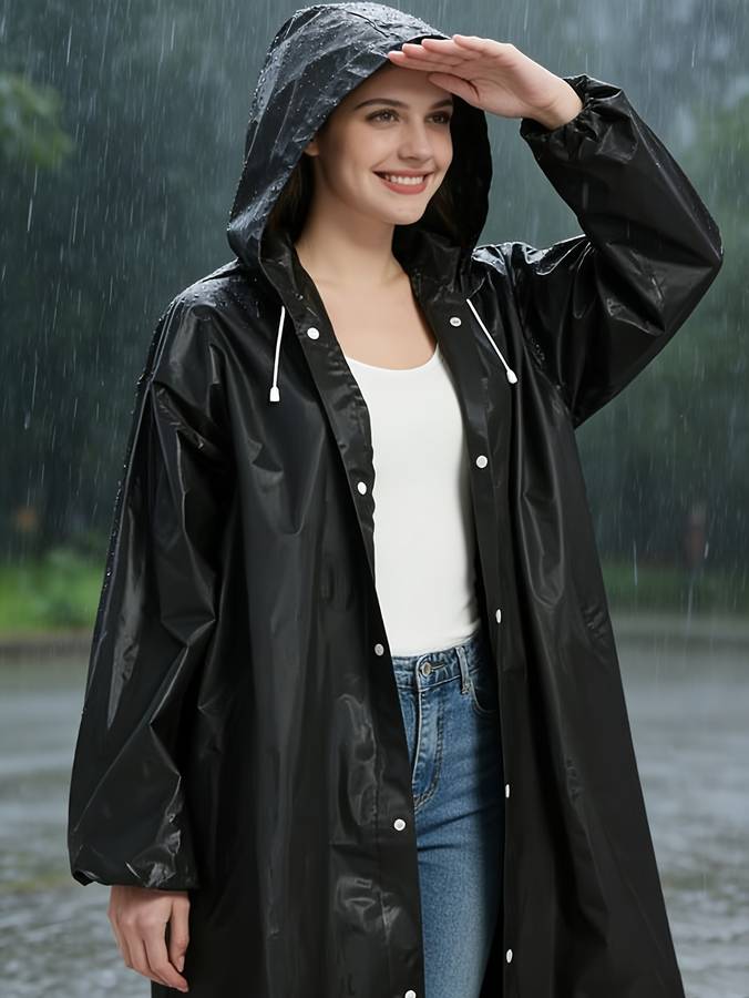 Raincoat Black Size Asian Onesize