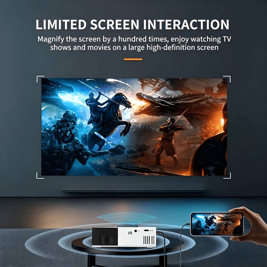 Projector Style Phone Projector With Remote Control Black And White