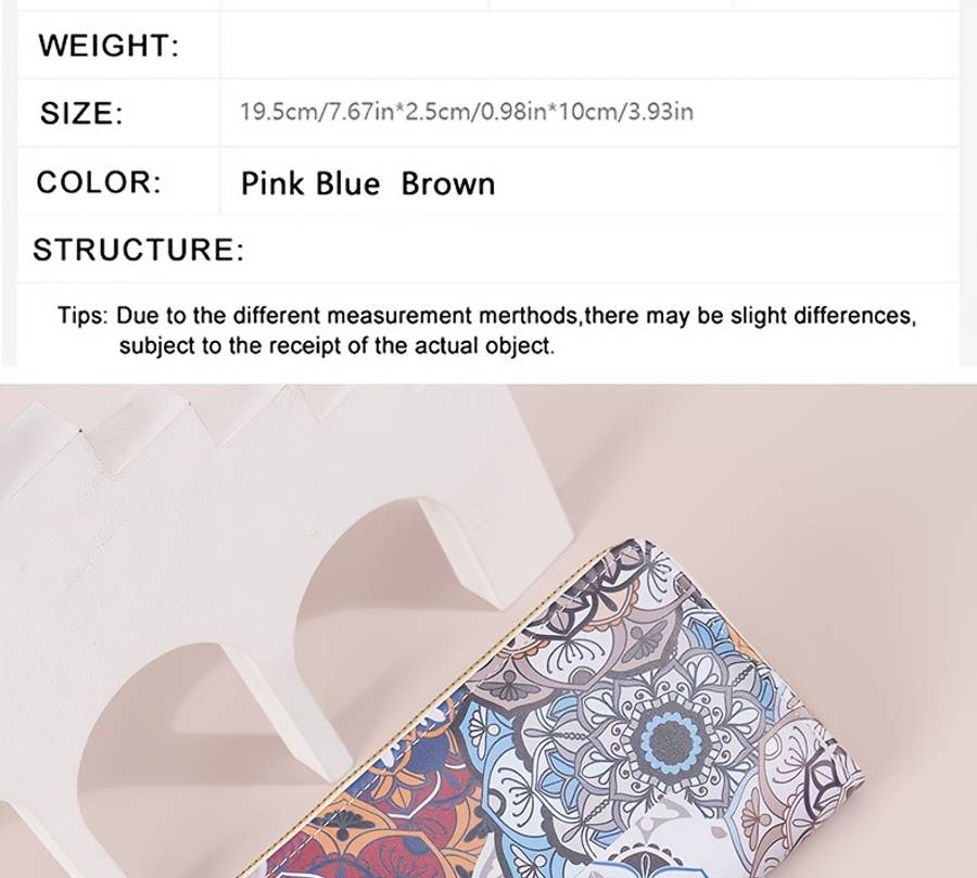 Elegant Floral Pattern Long Wallet