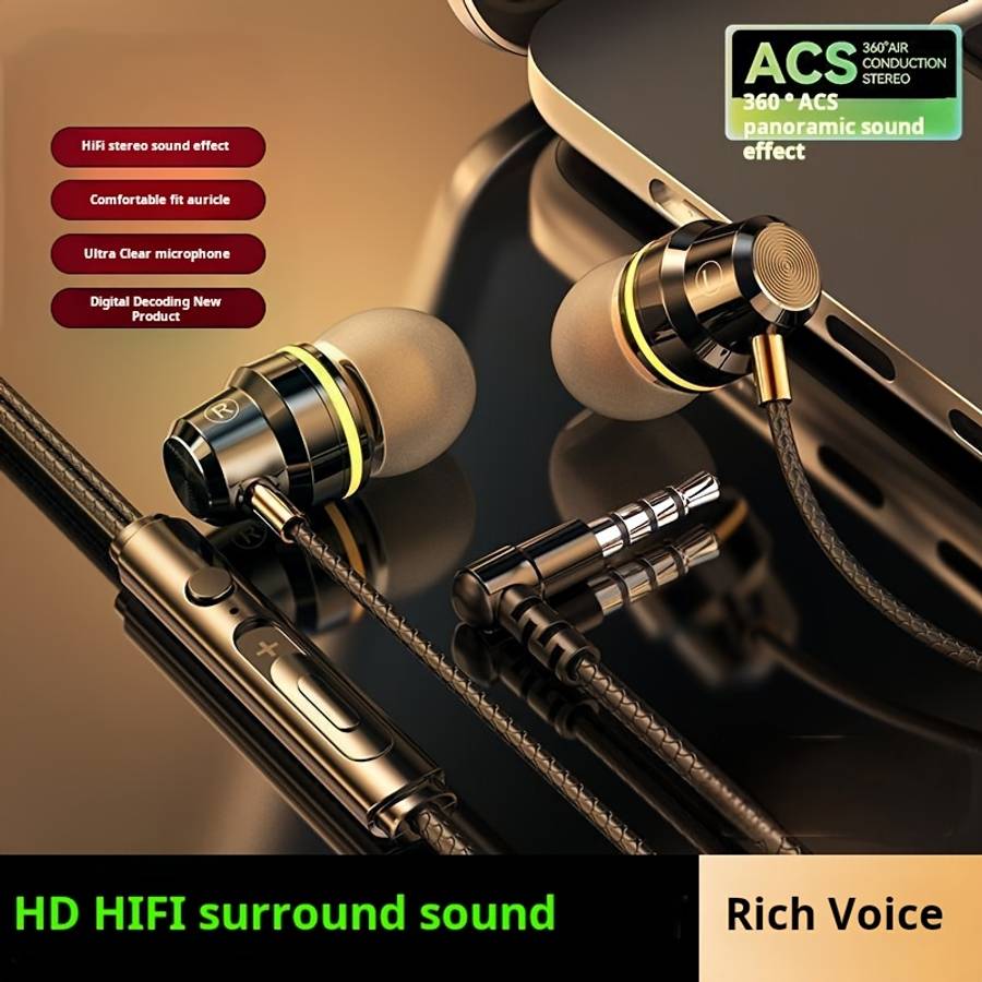 Wired Headphones Silvery Model 3.5Mm Round Jack