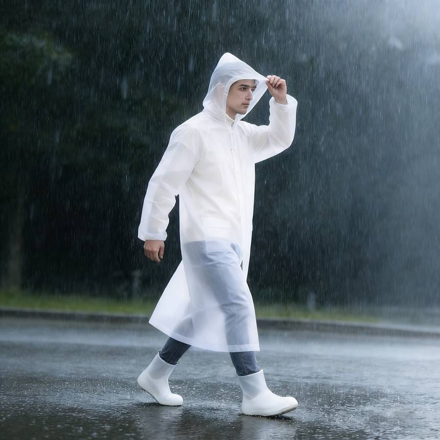 Raincoat White  Raincoat  Shoe Covers Size One Size Fits All