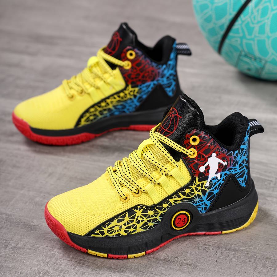 Basketball Shoes Color Black Blue Sizeuk 4 Big Kid