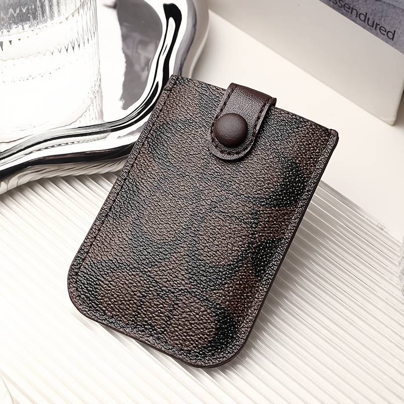 1pc Women's Slim Credit Card Holder WalletMulti-Slot Organizer with Secure Snap Closure Compact