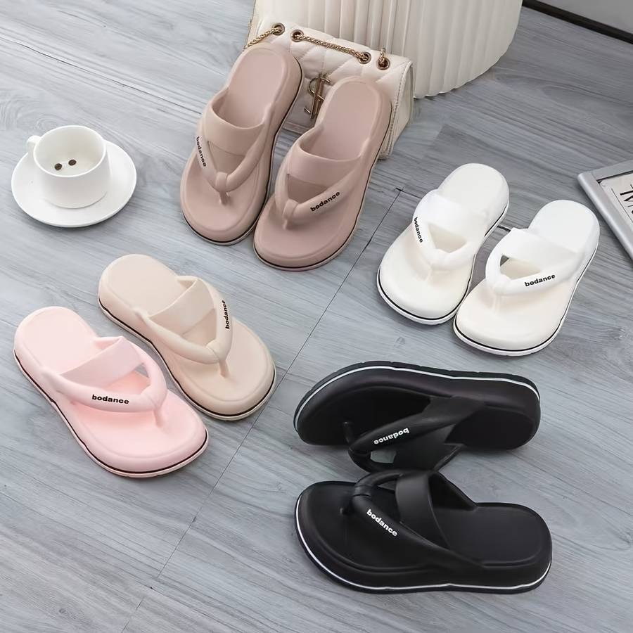 Ladies Summer Flip Flops White Uk 1.5-2