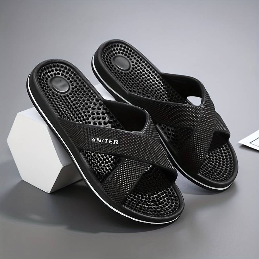 Men Slippers Summer Style Black Size Uk 5.5 To 6