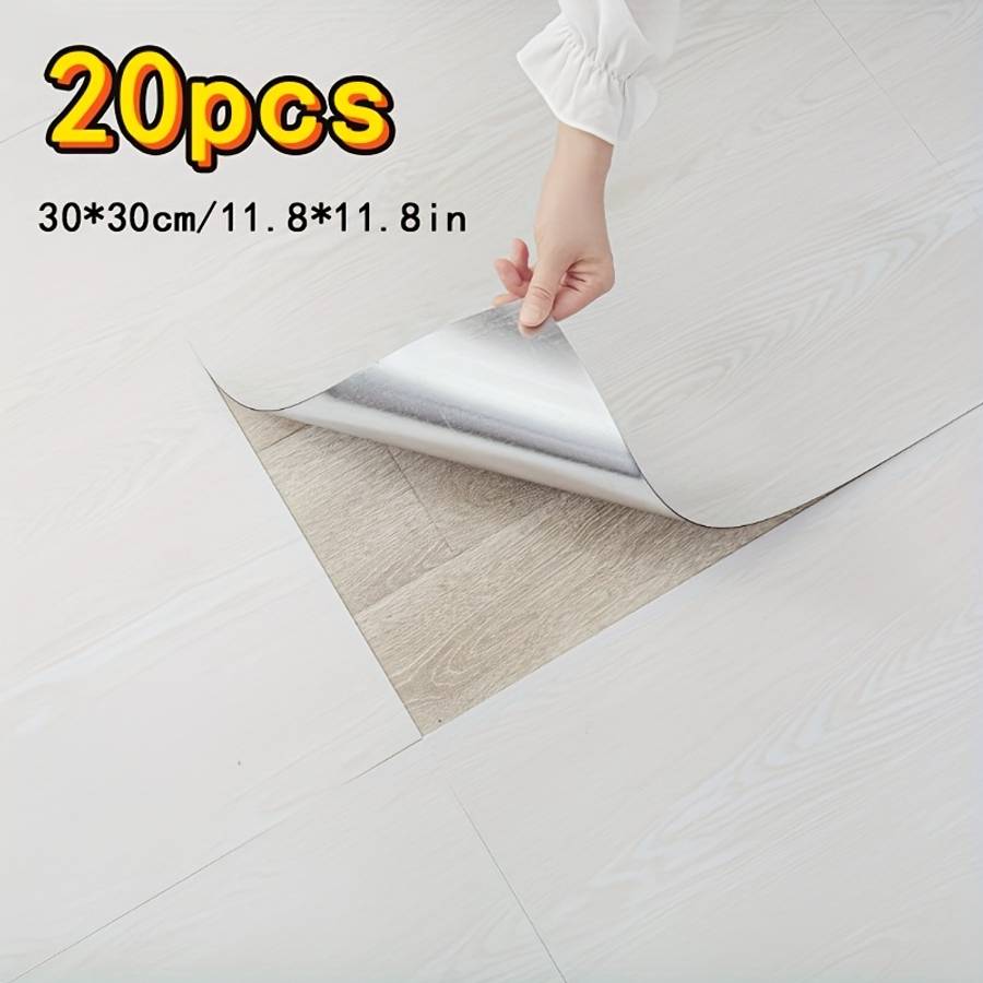 Self Adhesive Floor Stickers Grey 30Cmx30Cmx1.5Mm 20 Pieces