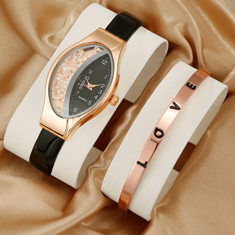 Premium This Two Piece Watch Paired Stunning Bracelet Cleverly 2Pc Brown She Was