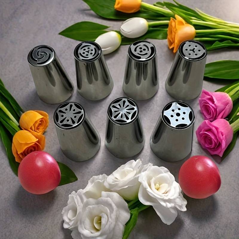 Professional Cake Decorating Head Color 7 Russian Piping Tips
