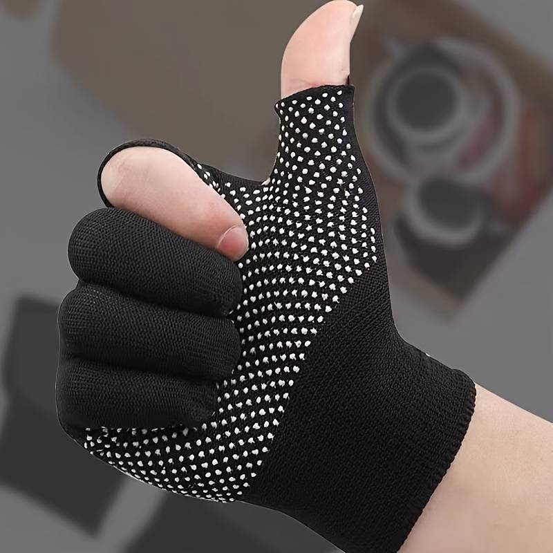 Work Gloves Color Gray Dew 5 Finger Dot Bead Nylon Gloves