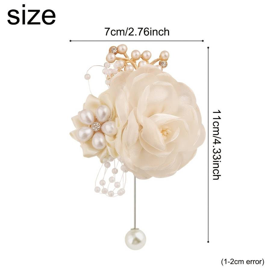 Wedding Supplies Color 4Pcs Cream Colored Chest Flowers