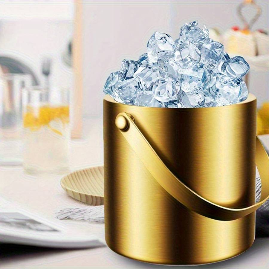 Ice Bucket Quantity Golden 2Pcs Ice Bucketclip Capacity2L70.4Oz