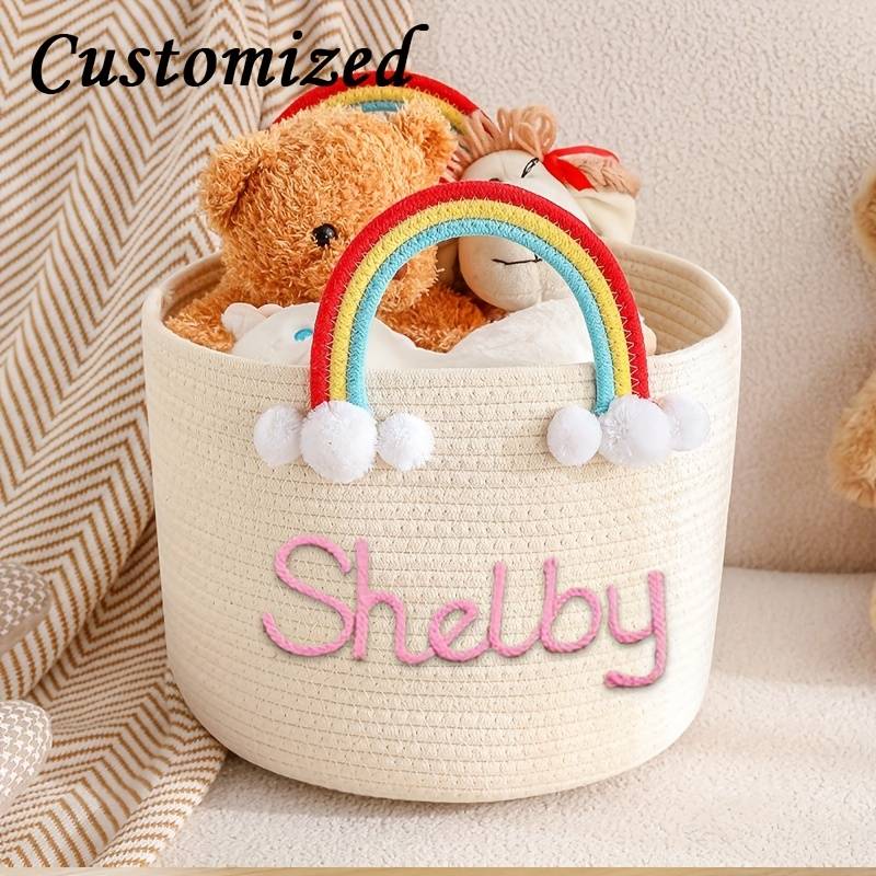 Storage And Organizationcolor White Basket Yellow Rope