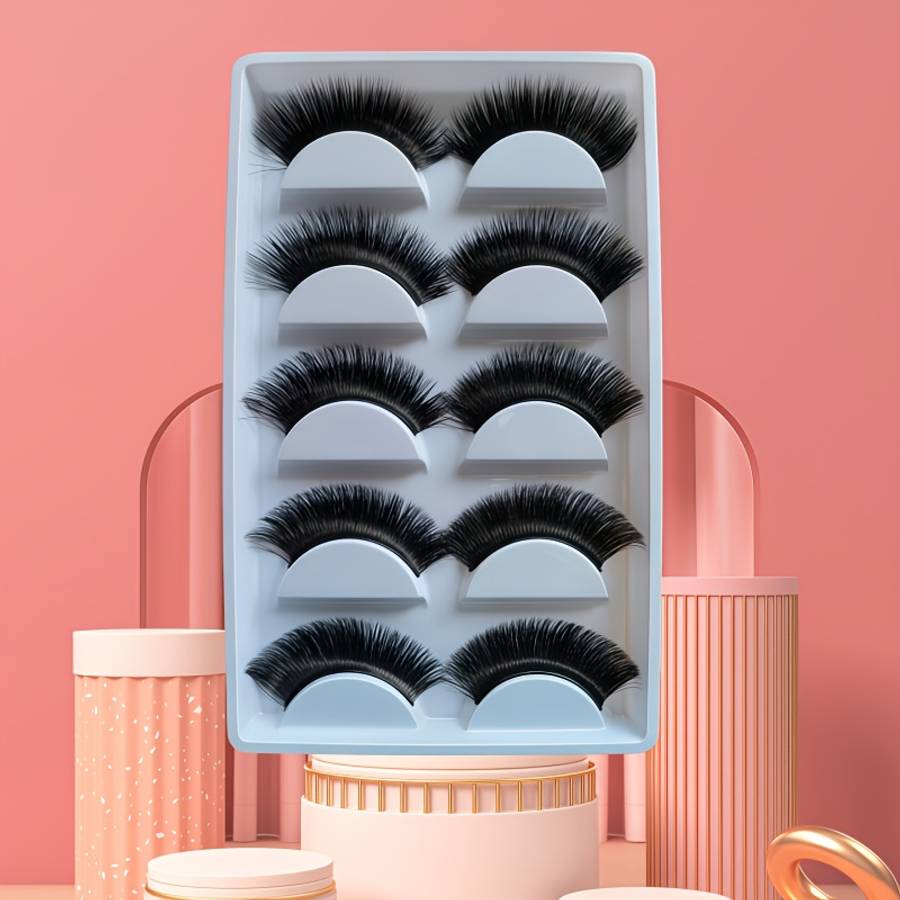 5 Pairs Natural Volume Mink Lashes Color 5pairs Mixed Colourful Eyelash 07mm