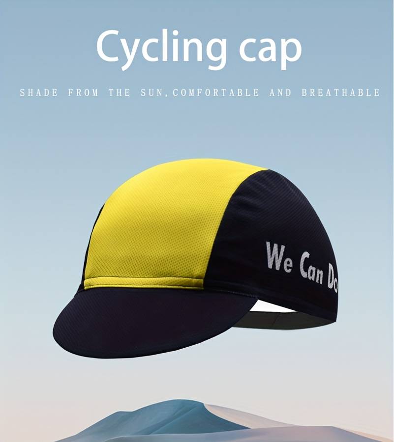 Men'S Yellow Black Cycling Cap Windproof Sun-Protective Soft Shell Outdoor Sports Hat Wit