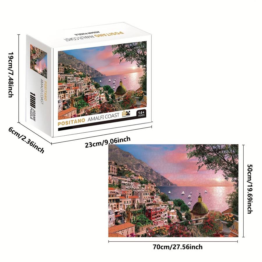 1000pcs Thick Durable Jigsaw Puzzle Positano Amalfi Coast Jigsaw Puzzle Thick Dur