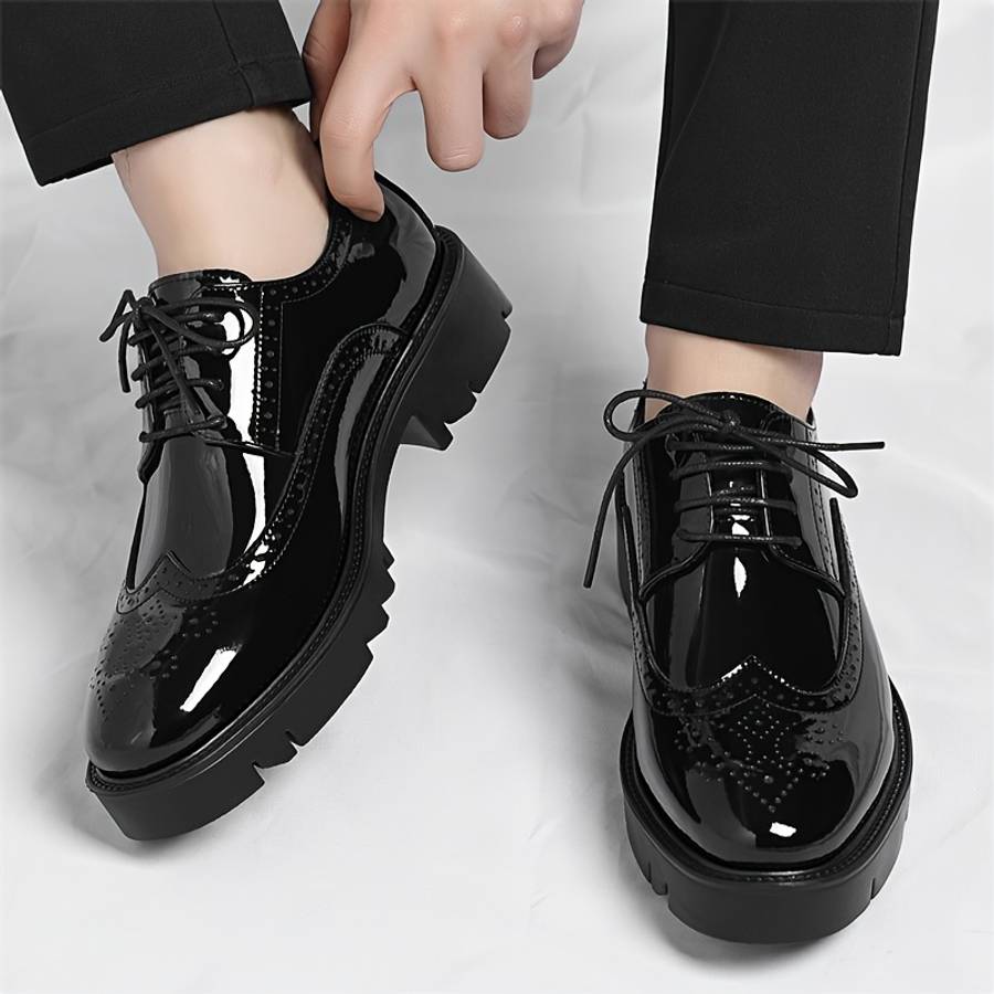 Mens Leather Shoes Color Black Sizeuk 8