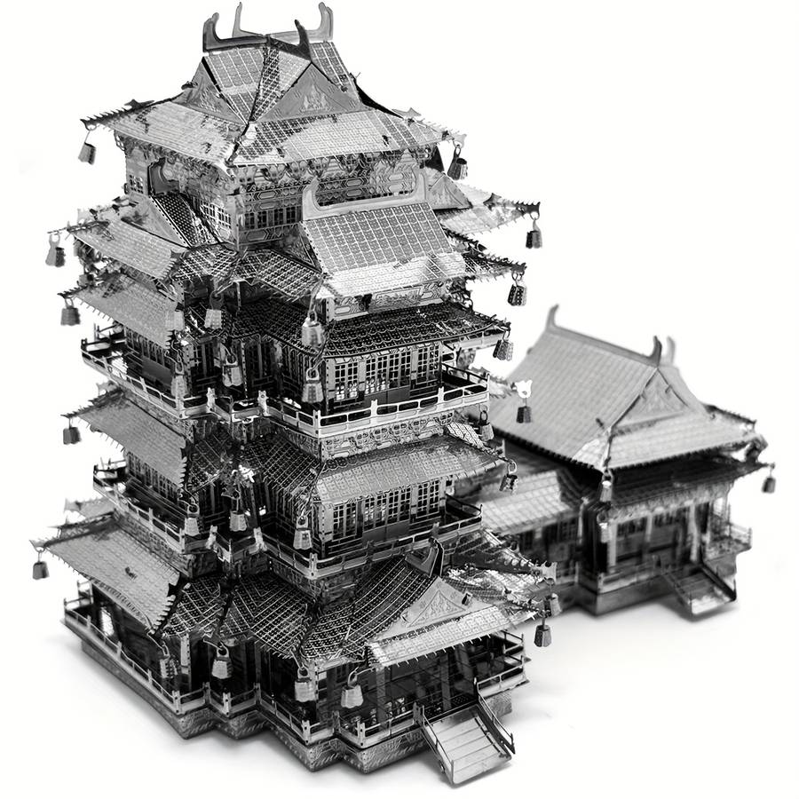 Building Toy Architectural Model Toy Set Color Silvery Yuejiang Tower