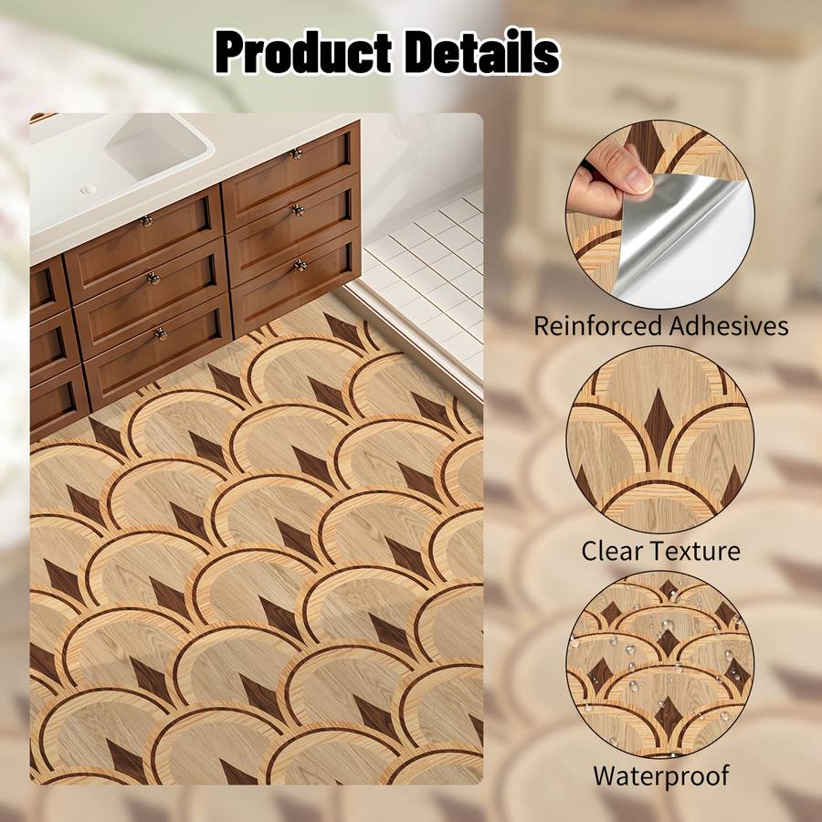 Self Adhesive Floor Stickers 40*120Cm*1Roll Retro Wood Grain