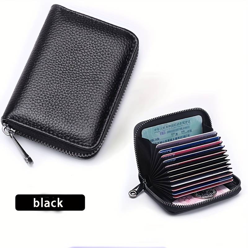 Men's Faux Leather Zipper Wallet With Multiple Card Slots C Large Capacity Business Style Black Tex