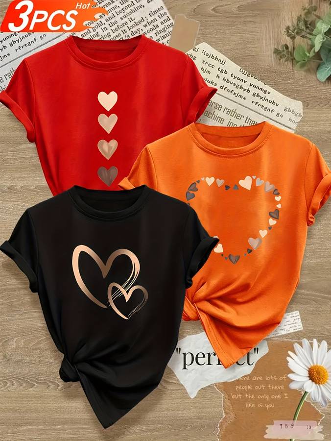 Womens T Shirt Color Red  Black  Orange Sizes