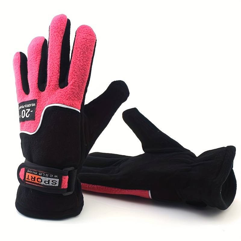 Winter Gloves Color Women To Rose Red