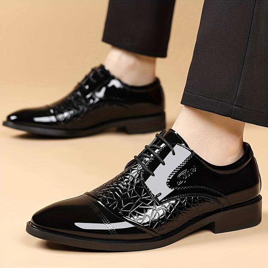 Mens Leather Shoes Color Black Sizeuk 5.5