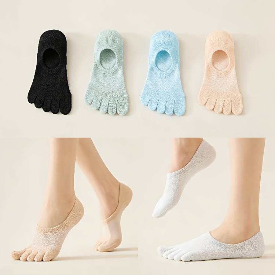 Women S Socks Color 5 Pairs Whiteblackgreenblueflesh Size Onesize