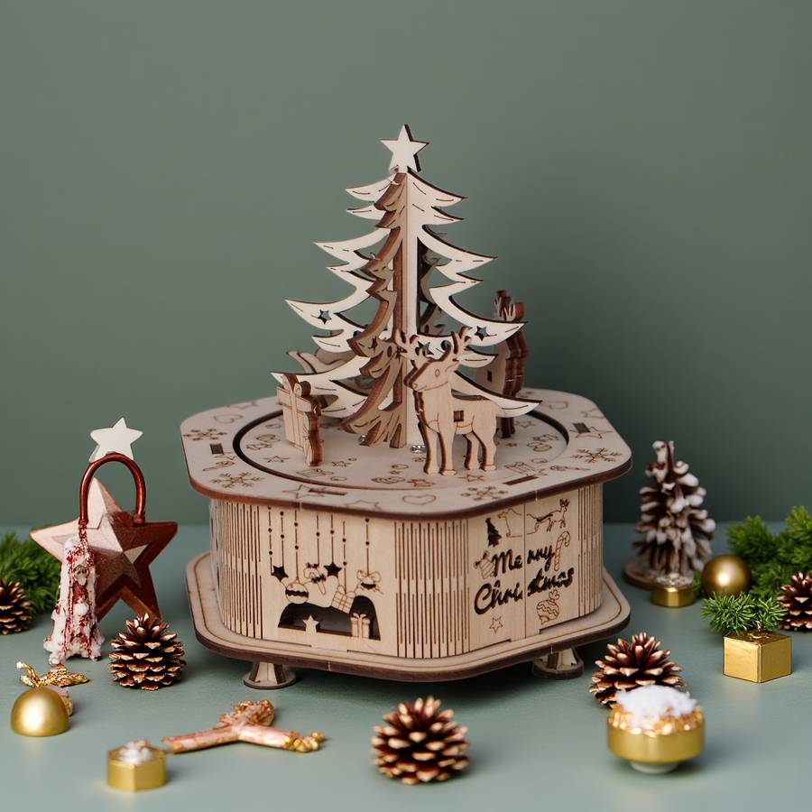 3D Puzzle Musical Instrument Model Items Christmas Music Box