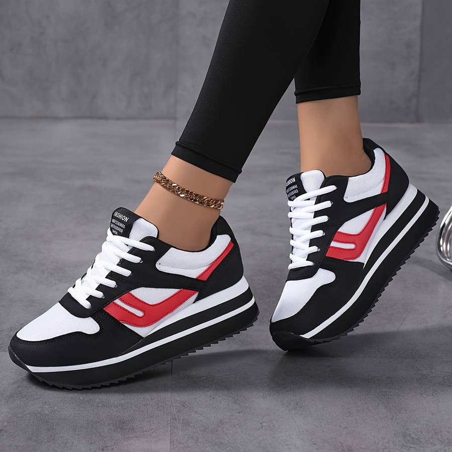 Women S Sneakers Color Blackred Sizeuk 3.5
