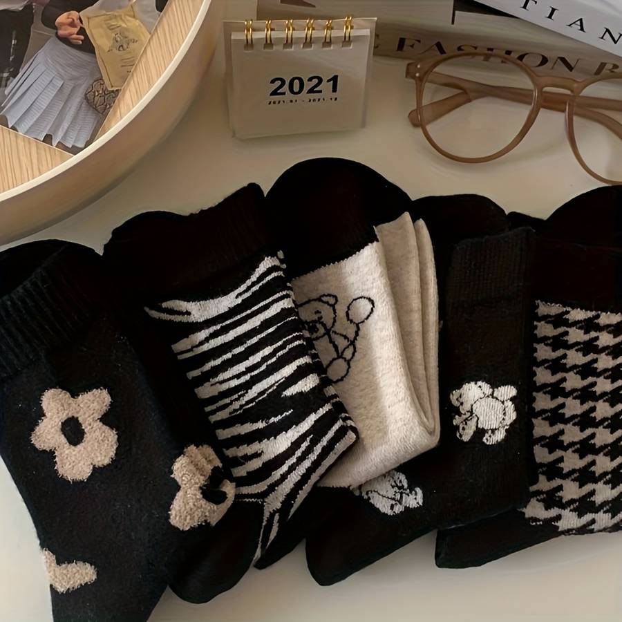 Women S Socks Color 5 Pairs Mixed Colors Size Onesize