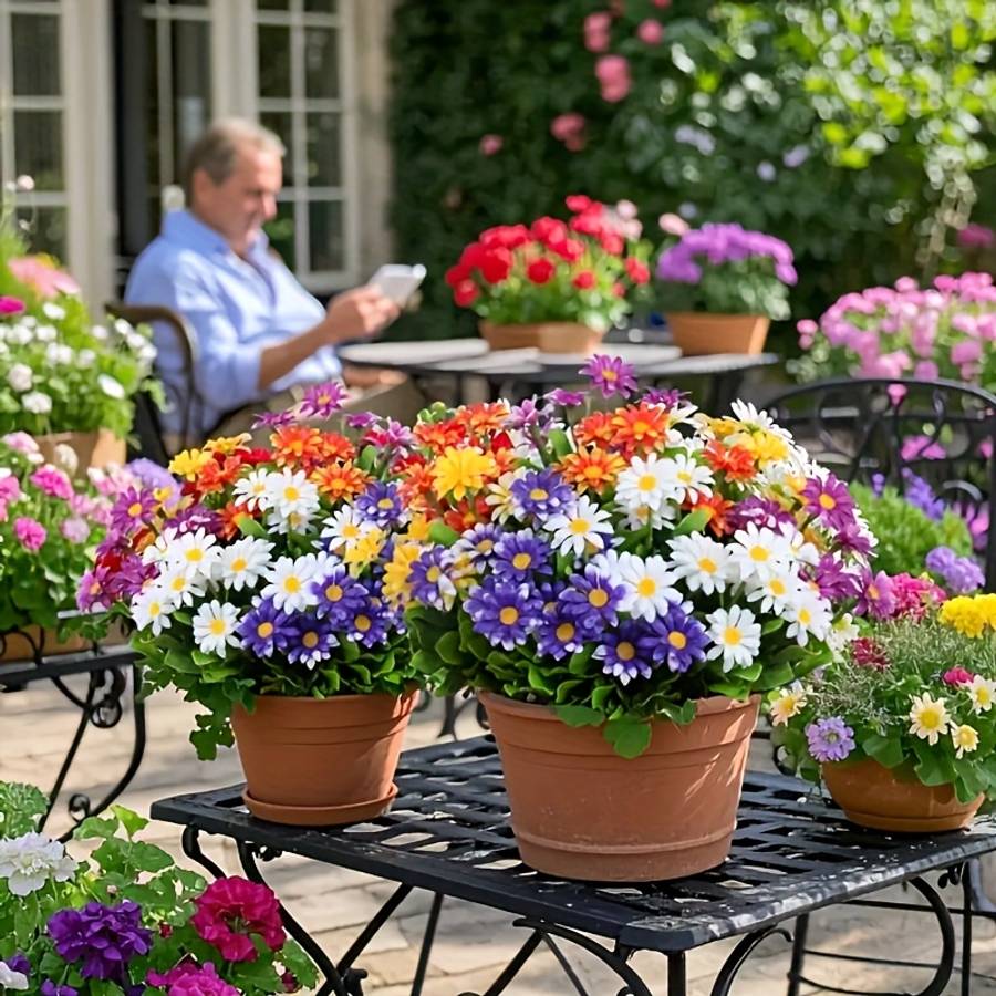 Simulated Flower Quantity 5 Bouquets Of Beautiful Flowers