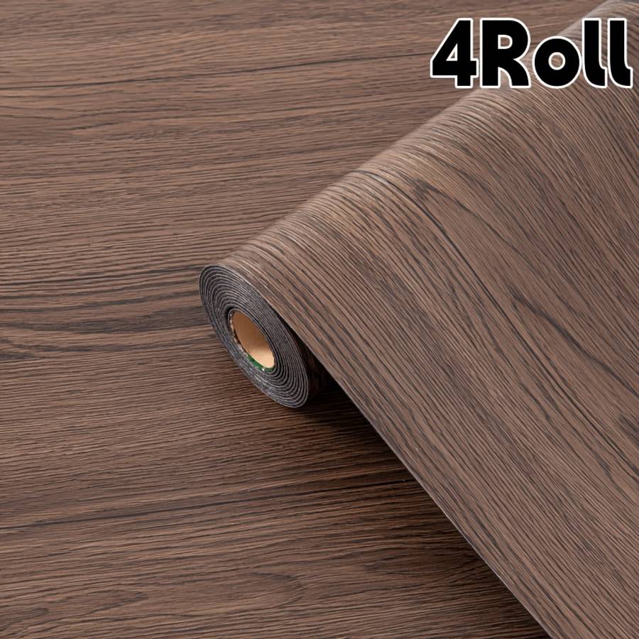 Self Adhesive Floor Stickers Dark Coffee Walnut Wood 4Roll