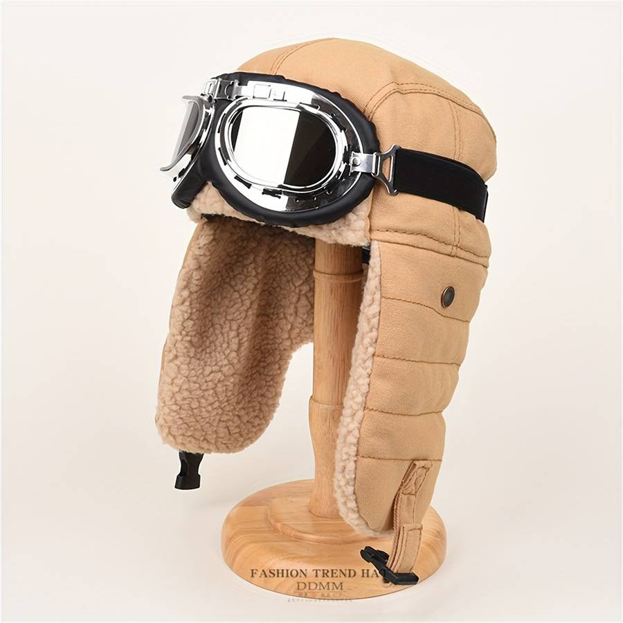 Winter Hat Color Khaki Add Glasses