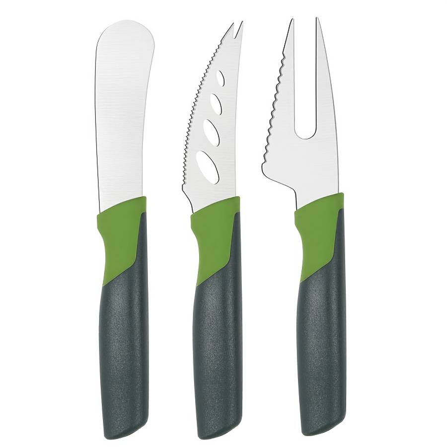 Bread And Cheese Knife Color 3Pcs Wipe Cutting Fork Green