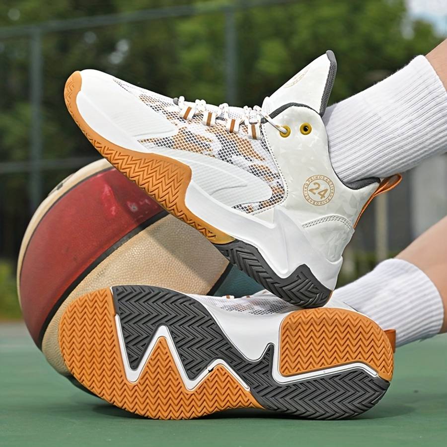 Basketball Shoes Color White Golden Sizeuk 10