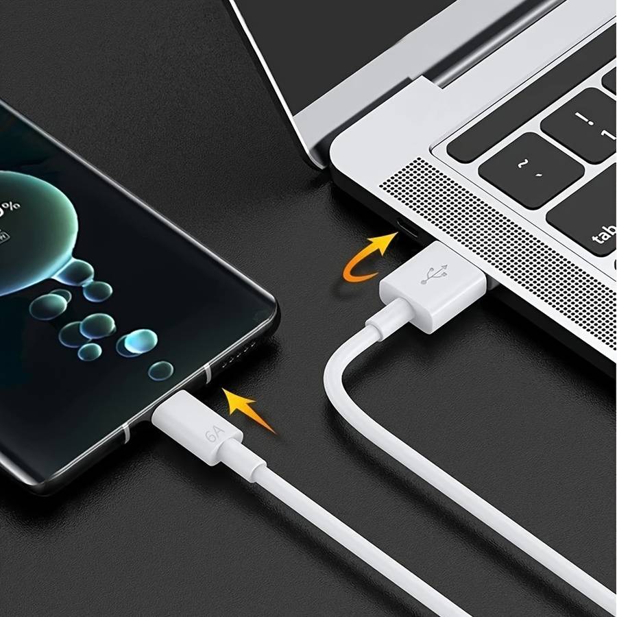 1pc Type-C Data Cable 100cm Round PVC USB Charging Matte Finish 6A Fast Charging 36V >80